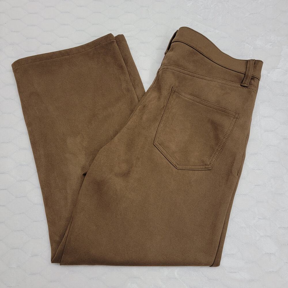 Banana Republic Vegan Suede Straight High Rise Ankle Pants Brown 32/14